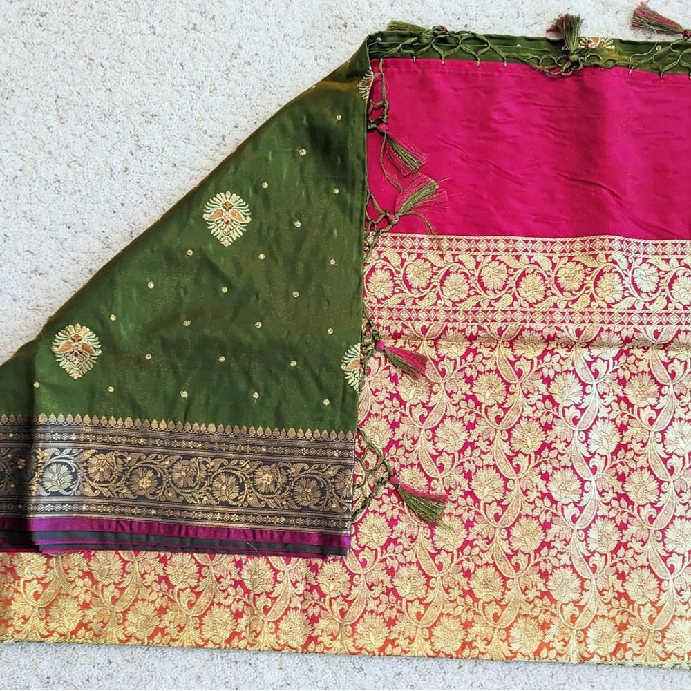 Mehendi green saree